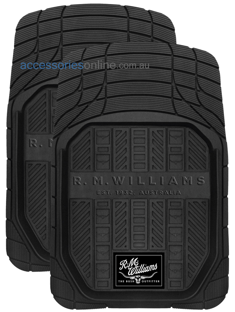 RM WILLIAMS DEEP DISH RUBBER car floor mats in BLACK