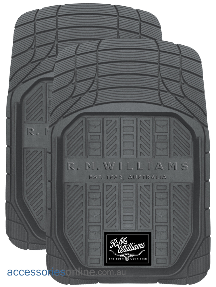RM WILLIAMS DEEP DISH RUBBER car floor mats in GREY