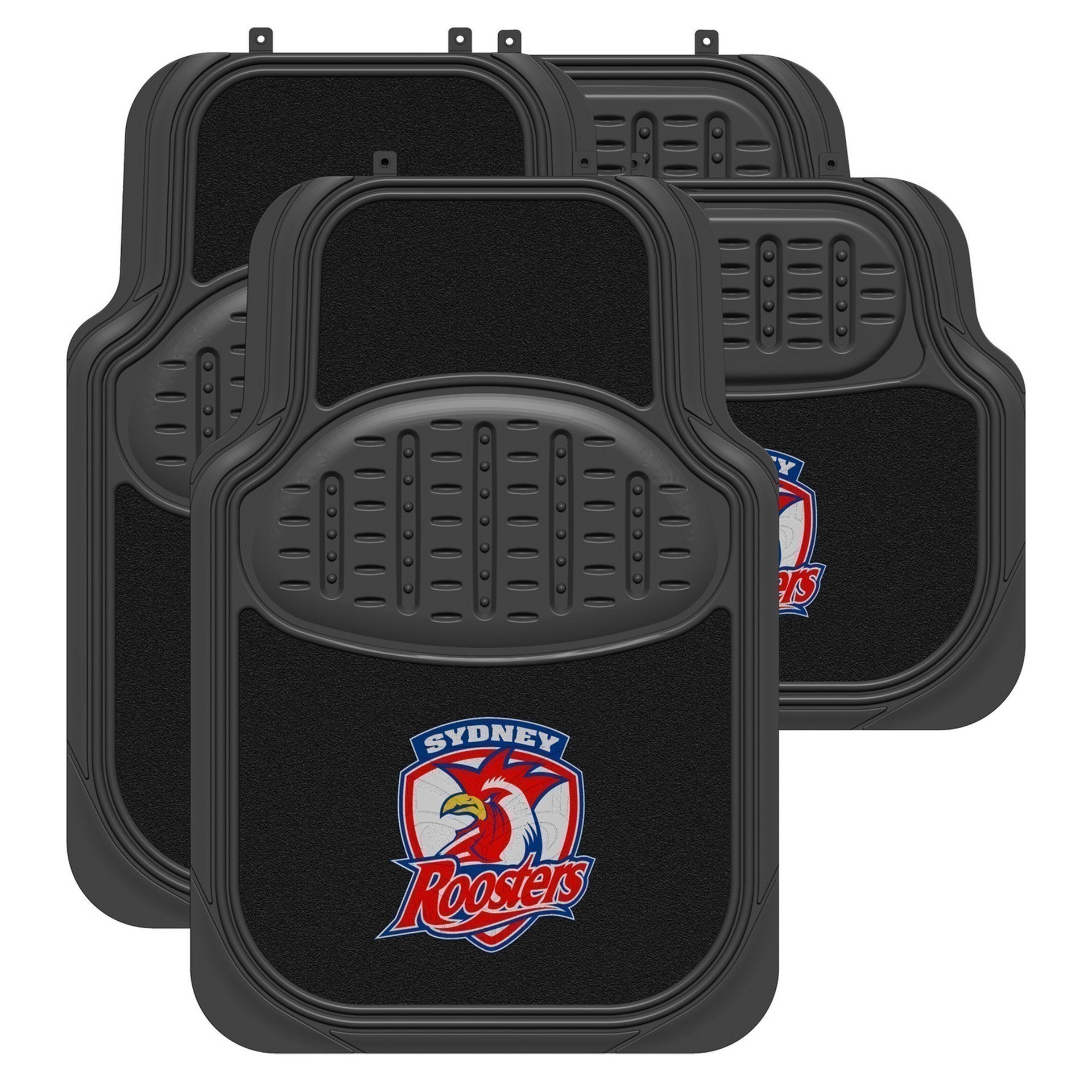 NRL SYDNEY ROOSTERS car floor mats - SET OF 4 *FREE SHIPPING*