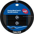 AFL CARLTON BLUES car Steering Wheel & Seat-belt cover SET