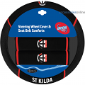 AFL ST KILDA SAINTS car Steering Wheel & Seat-belt cover SET