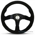 14" SUEDE Black Spokes, sports steering wheel by SAAS