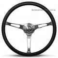 15" POLY DEEP DISH with SATIN ALLOY Slotted spokes CLASSIC sports steering wheel by SAAS