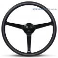 15" POLY DEEP DISH with BLACK Solid spokes CLASSIC sports steering wheel by SAAS