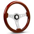 14" WOOD Chrome Spokes, Logano sports steering wheel by SAAS