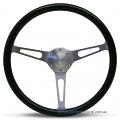15" POLY DISHED with BRUSHED ALLOY spokes CLASSIC sports steering wheel by SAAS