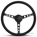 15" POLY DISHED with BLACK spokes holes CLASSIC sports steering wheel by SAAS