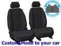 Getaway NEOPRENE car seat covers BLACK with BLUE STITCH, *Custom Made
