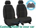 Getaway NEOPRENE car seat covers BLACK with GREEN STITCH, *Custom Made