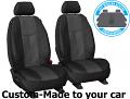 EMPIRE LEATHER LOOK car seat covers GREY / BLACK Size CUSTOM MADE 