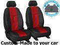 EMPIRE LEATHER LOOK car seat covers RED / BLACK Size CUSTOM MADE